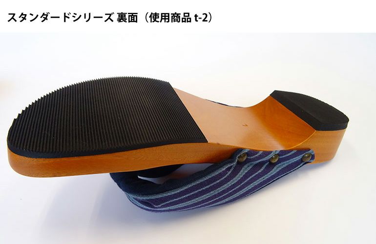 みずとりの下駄 げた物語スタンダード T-2 紺つむぎ/紺・紺
