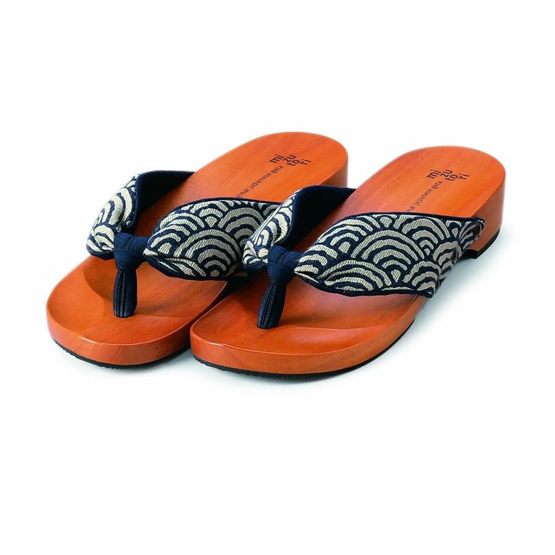 みずとりの下駄 げた物語 スタンダード S-2 青海波/紺・紺