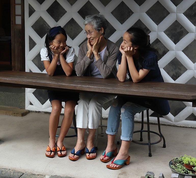 みずとりの下駄 げた物語 スタンダード S-2 青海波/紺・紺