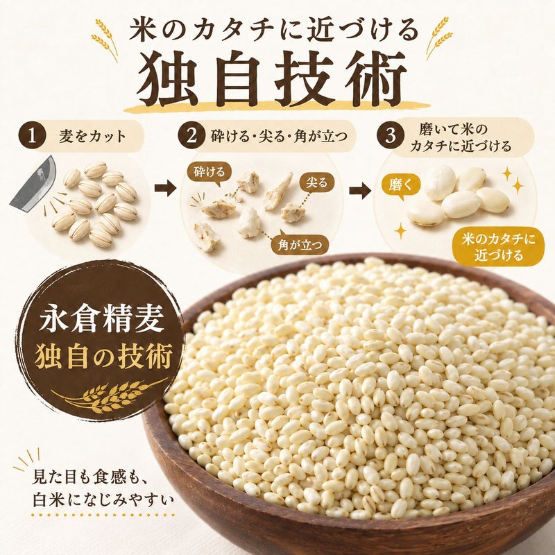 永倉精麦　国内産もち麦 米粒麦