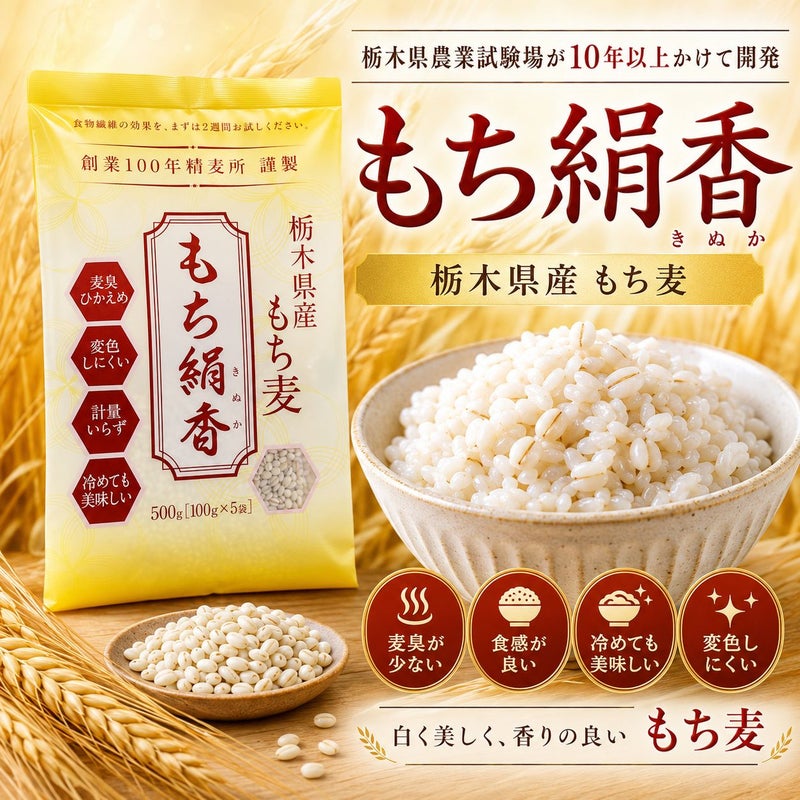  もち麦 もち絹香 （栃木県産） 500g